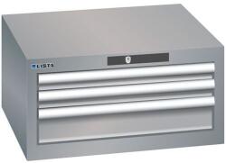 Lista műhelyfiókos szekrény, 3 fiók: 2x50 + 1x100 mm, szürke/ezüst