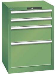 Lista műhelyfiókos szekrény, 4 fiókkal, 564x572x800, zöld