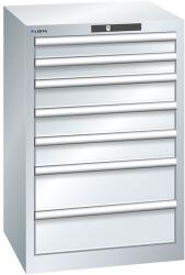 Lista műhelyfiókos szekrény, 7 fiókkal, 564x572x850 mm, szürke