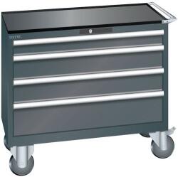 Lista műhelyfiókos szekrény, 1023x572x962 mm, 4 fiók, fekete