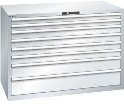 Lista m? ? helyfiókos szekrény, 1431x725x1000 mm, 200kg, 8 fiók, szürke