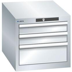 Lista műhelyfiókos szekrény, 3 fiók - 2x 75 mm + 1x 150 mm, szürke