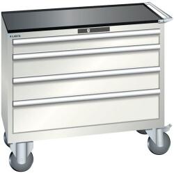 Lista műhelyfiókos szekrény, 1023x572x962 mm, 4 fiók, világosszürke