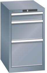 Lista műhelyfiókos szekrény, 3 fiókkal, 411x572x700, sötétszürke