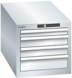 Lista műhelyfiókos szekrény, 4 fiókkal, 411x725x383 mm, szürke