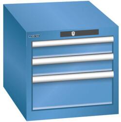 Lista műhelyfiókos szekrény, 3 fiók - 2x 75 mm + 1x 150 mm, kék
