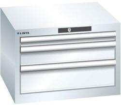 Lista műhelyfiókos szekrény, 3 fiókkal, 564x572x383 mm, fehér