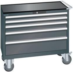 Lista műhelyfiókos szekrény, 1023x572x962 mm, 5 fiók, fekete