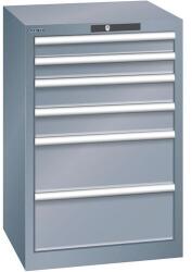 Lista műhelyfiókos szekrény, 6 fiókkal, 564x572x850 mm, sötétszürke - manutan - 653 923 Ft