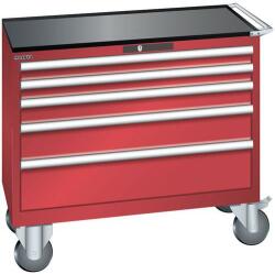 Lista műhelyfiókos szekrény, 1023x572x962 mm, 5 fiók, piros