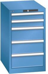 Lista műhelyfiókos szekrény, 5 fiókkal, 411x572x700, kék