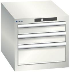 Lista műhelyfiókos szekrény, 3 fiók - 2x 75 mm + 1x 150 mm, világosszürke