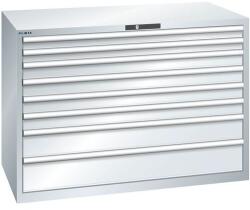 Lista műhelyfiókos szekrény, 1431x725x1000 mm, 75kg, 8 fiók, szürke