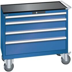 Lista műhelyfiókos szekrény, 1023x572x962 mm, 4 fiók, sötétkék