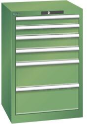 Lista műhelyfiókos szekrény, 6 fiókkal, 564x572x850 mm, zöld - manutan - 653 923 Ft