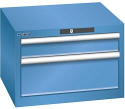 Lista műhelyfiókos szekrény, 2 fiókkal, 564x572x383 mm, kék