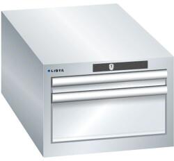 Lista műhelyfiókos szekrény, 2 fiók: 1x50mm + 1x150mm 411x725x283, szürke