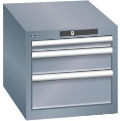 Lista műhelyfiókos szekrény, 3 fiókkal - 1 x 50 mm + 1 x 100 mm + 1 x 150 mm, sötétszürke