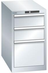 Lista műhelyfiókos szekrény, 3 fiókkal, 411x725x700 mm, szürke