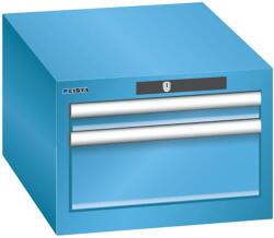 Lista műhelyfiókos szekrény, 2 fiókkal - 1 x 50 mm + 1 x 150 mm, világoskék
