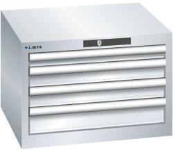 Lista műhelyfiókos szekrény, 4 fiókkal, 564x572x383 mm, szürke
