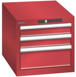 Lista műhelyfiókos szekrény, 3 fiók - 2x 75 mm + 1x 150 mm, piros