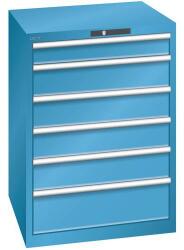 Lista műhelyfiókos szekrény, 8 fiók, teherbírás 75kg, 717x725 mm, kulcsos nyitás