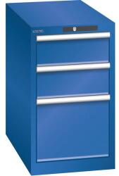 Lista műhelyfiókos szekrény, 3 fiókkal, 411x725x700 mm, rikítókék