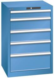 Lista műhelyfiókos szekrény, 5 fiókkal, 564x572x850 mm, kék