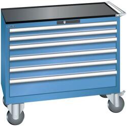 Lista műhelyfiókos szekrény, 1023x572x962 mm, 6 fiók, kék