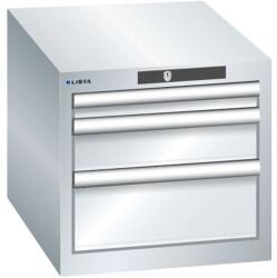 Lista műhelyfiókos szekrény, 3 fiókkal - 1 x 50 mm + 1 x 100 mm + 1 x 150 mm, szürke