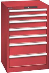 Lista műhelyfiókos szekrény, 7 fiókkal, 564x572x850 mm, piros