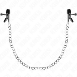  KINK - ezüst lapos láncos mellbimbócsipesz 34 cm