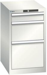 Lista műhelyfiókos szekrény, 3 fiókkal, 411x572x700, világosszürke