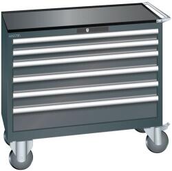 Lista műhelyfiókos szekrény, 1023x572x962 mm, 6 fiók, fekete