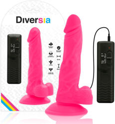 Diversia - rugalmas vibráló dildó, 18 cm, rózsaszín