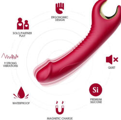 Armony - vibráló és forgó dildó, vörös színben
