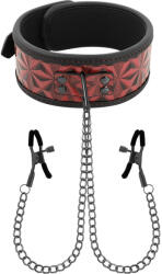  BEGME - vörös nyakörv bimbóklipszekkel, neoprén bélésseL