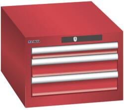 Lista műhelyfiókos szekrény, 3 fiók, piros