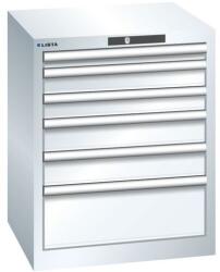 Lista műhelyfiókos szekrény, 6 fiókkal, 564x572x700 mm, fehér