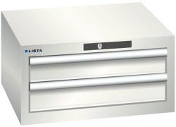 Lista műhelyfiókos szekrény, 2 fiók: 2x 100 mm, világosszürke