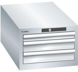 Lista műhelyfiókos szekrény, 2 fiók: 2x100mm, 411x725x283 mm, szürke