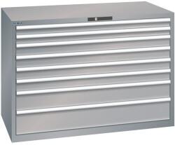 Lista műhelyfiókos szekrény, 1431x725x1000 mm, 200kg, 8 fiók, szürke/ezüst