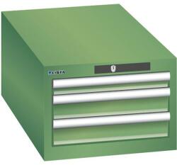 Lista műhelyfiókos szekrény, 2 fiók: 2x100mm, 411x725x283 mm, zöld