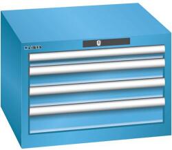 Lista műhelyfiókos szekrény, 4 fiókkal, 564x572x383 mm, világoskék