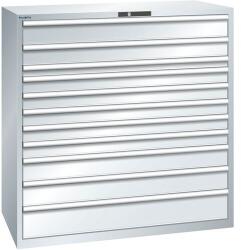 Lista műhelyfiókos szekrény, 1431x725x1450 mm, 11 fiók, szürke