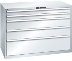 Lista műhelyfiókos szekrény, 1431x725x1000 mm, 200kg, 5 fiók, szürke