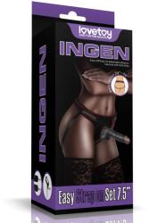 Lovetoy Easy Strapon Set 7.5" Black - makelove