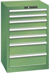 Lista műhelyfiókos szekrény, 7 fiók, 564x572x850 mm, zöld
