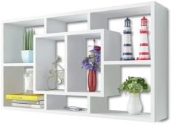  Lebegő 8 fülkés fali polc fehér